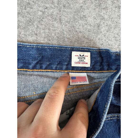 Levis 741 Straight Jeans Mens 34x31 Blue Red Tab White Oak Cone Denim Grunge USA - Picture 6 of 9